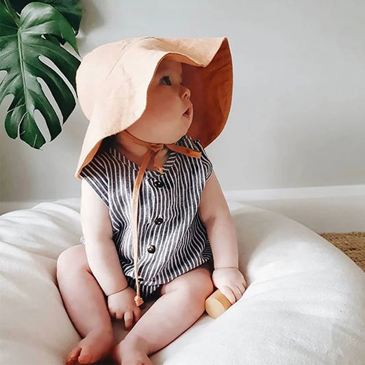 Baby Sonnenhut aus Baumwoll-Leinen