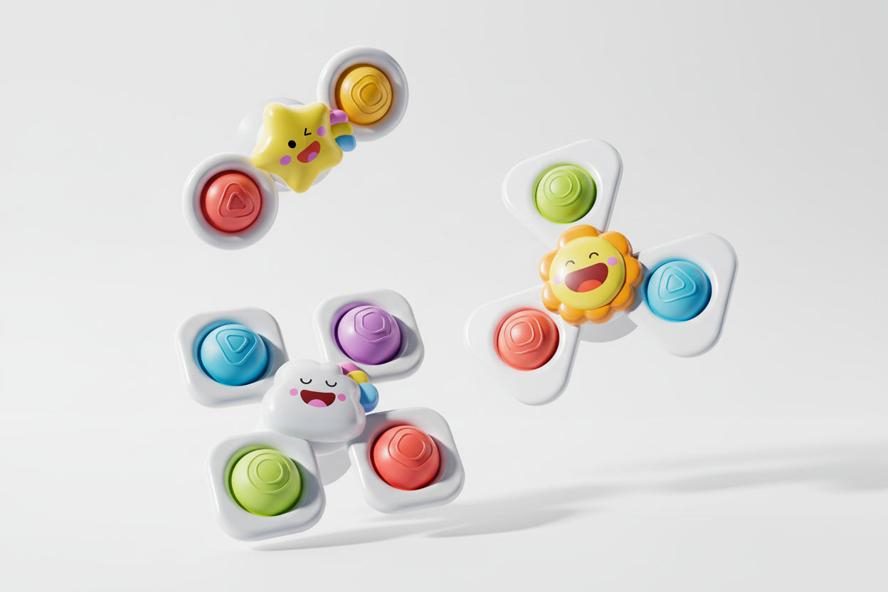 3er Set Saugnapf-Spinner