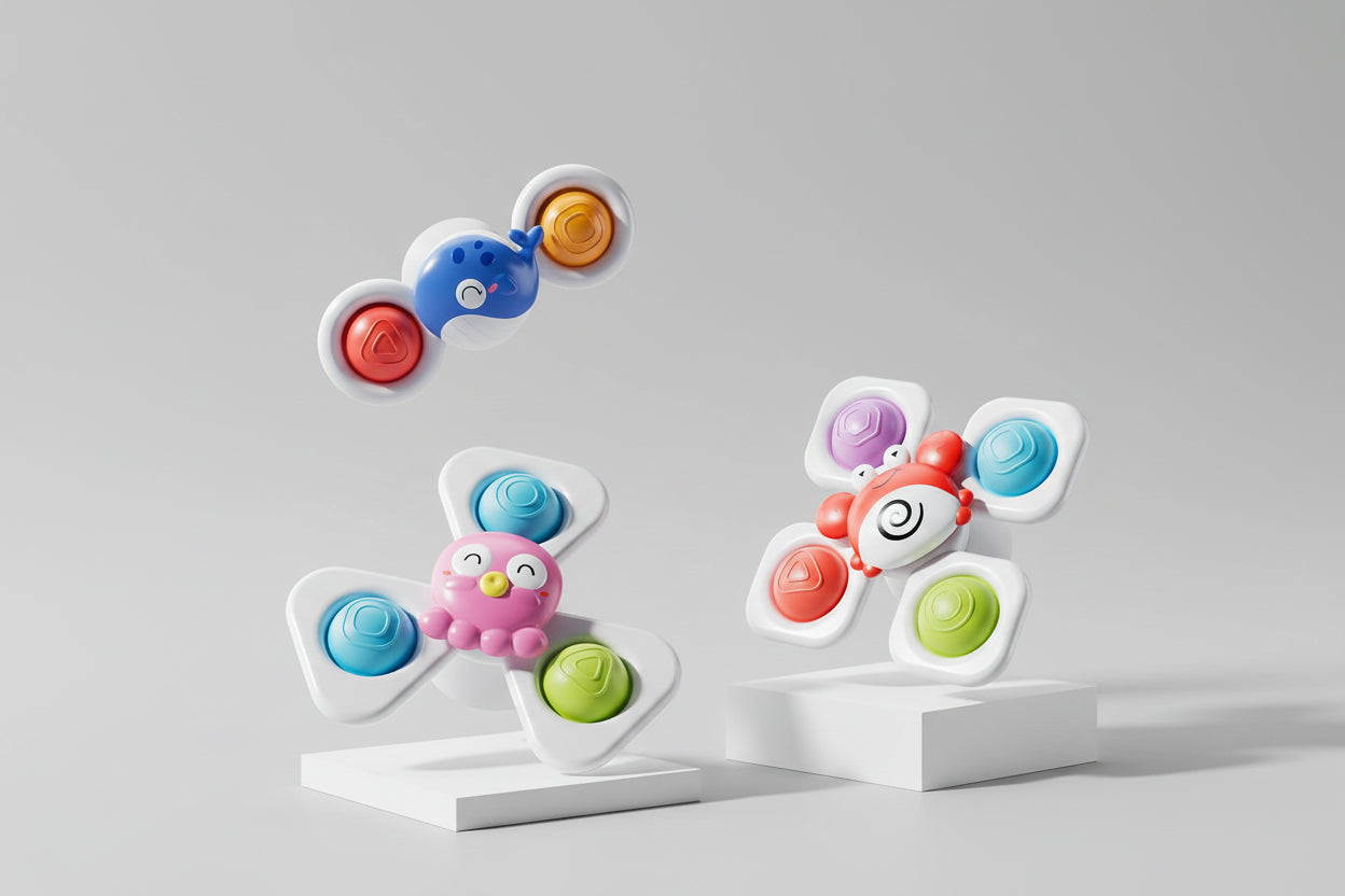 3er Set Saugnapf-Spinner