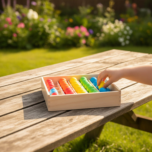 Farbensortierspiel aus Holz