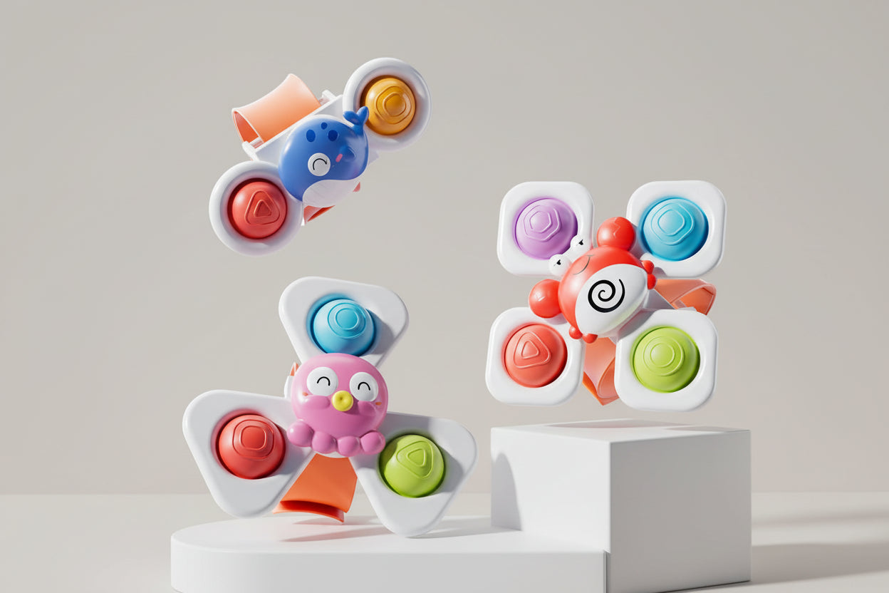 3er Set Saugnapf-Spinner