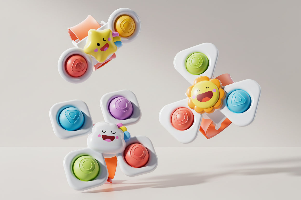 3er Set Saugnapf-Spinner