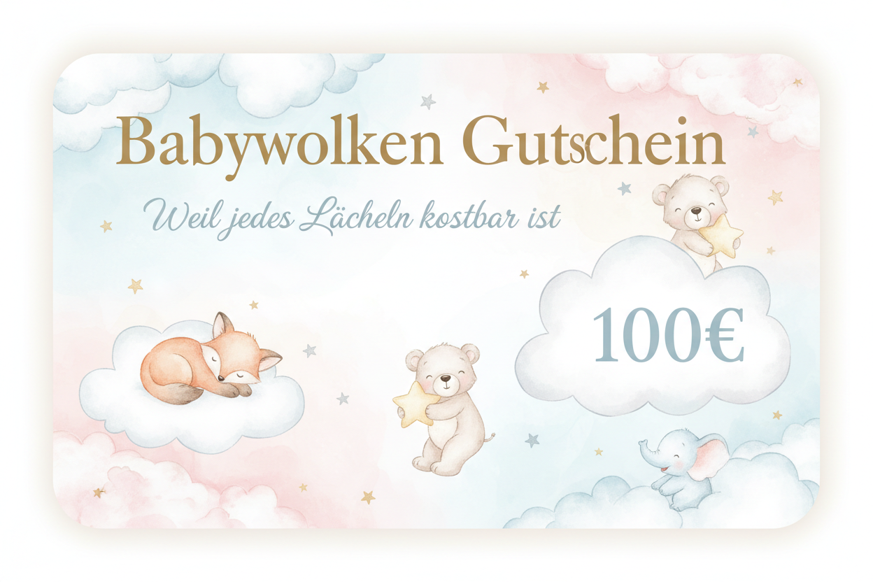 Babywolken Gutschein Weil jedes Lächeln kostbar ist – ein Geschenk für dich und dein Kind 100€