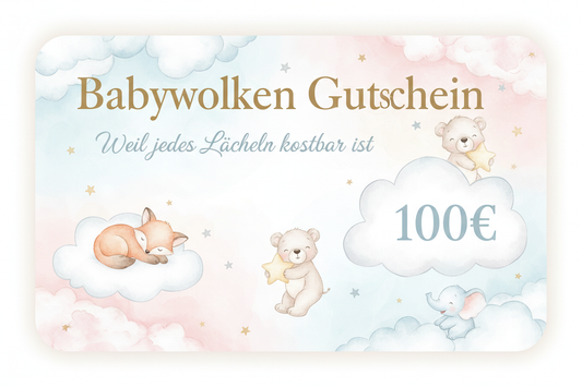 Babywolken Gutschein Weil jedes Lächeln kostbar ist – ein Geschenk für dich und dein Kind 100€