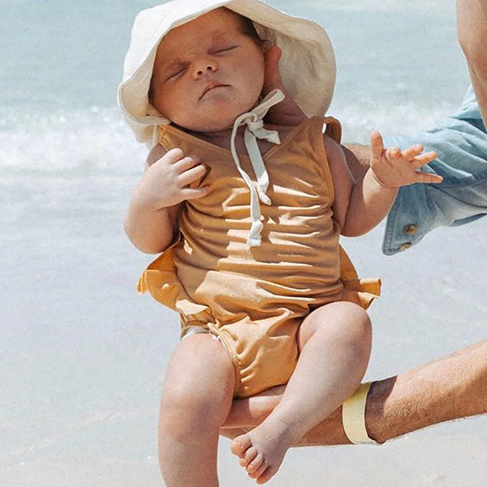 Baby Sonnenhut aus Baumwoll-Leinen